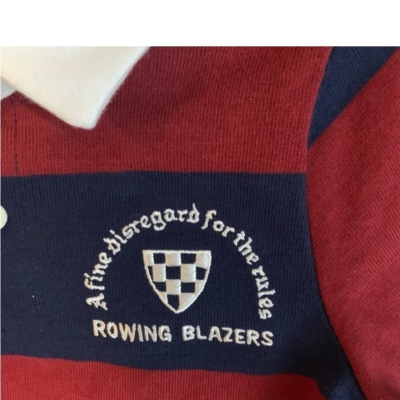 Rowing Blazers Crest Stripe Collared
Long Sleeve Rugby Shirt new - Picture 2 of 4